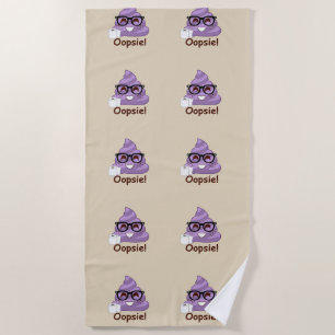 Oh là là ! serviette (brune) pourpre d'Emoji de