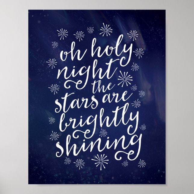 Oh, la nuit Sainte aquarelle affiche de Noël (Devant)