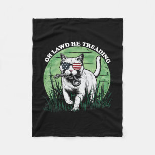 Oh Lawd He Treading Cat Childless Cat Lady For Kam Fleece Blanket