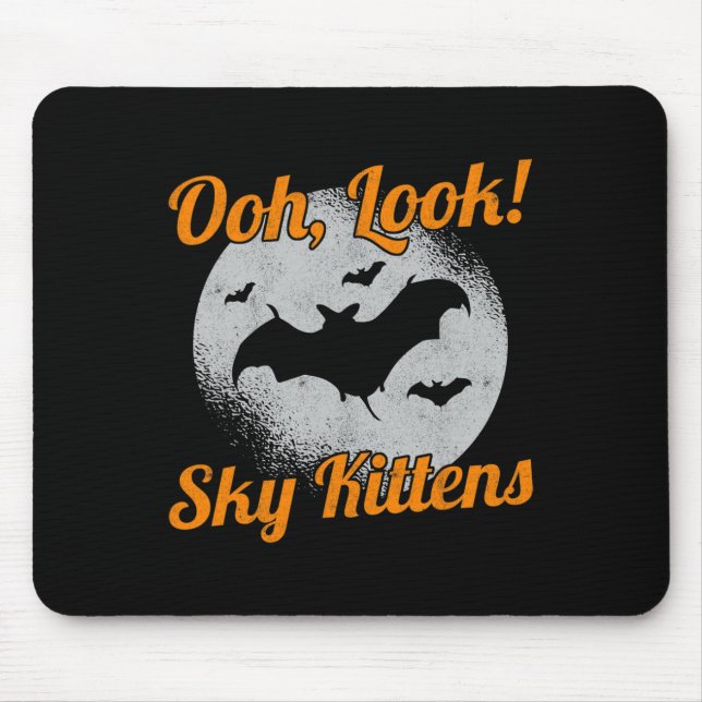 Oh Look Sky Kittens Bat Halloween Bats  Mouse Pad (Front)