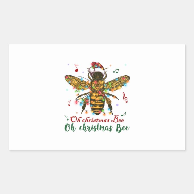 Oh Merry Christmas Bee Gifts Sticker (Front)