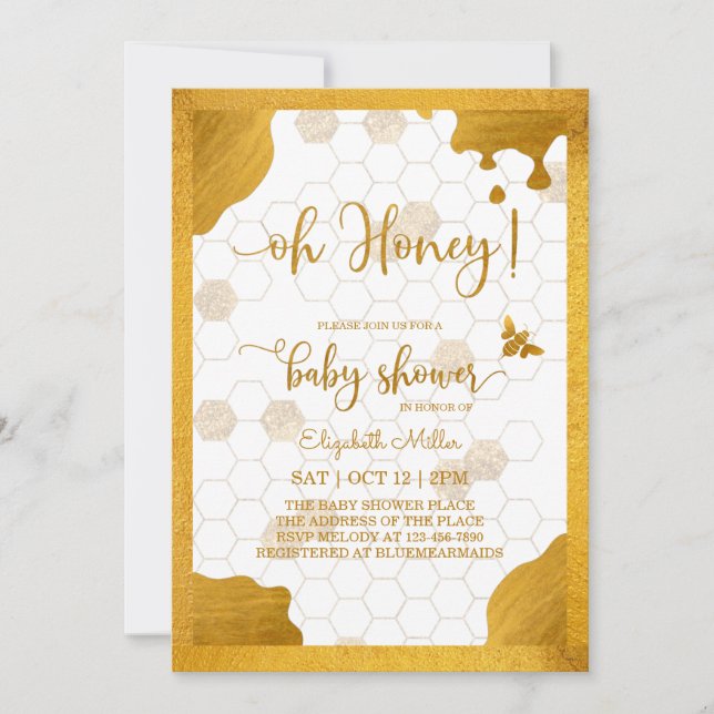 Oh Mon Chéri, Invitation Au Baby shower De Maman-À (Devant)