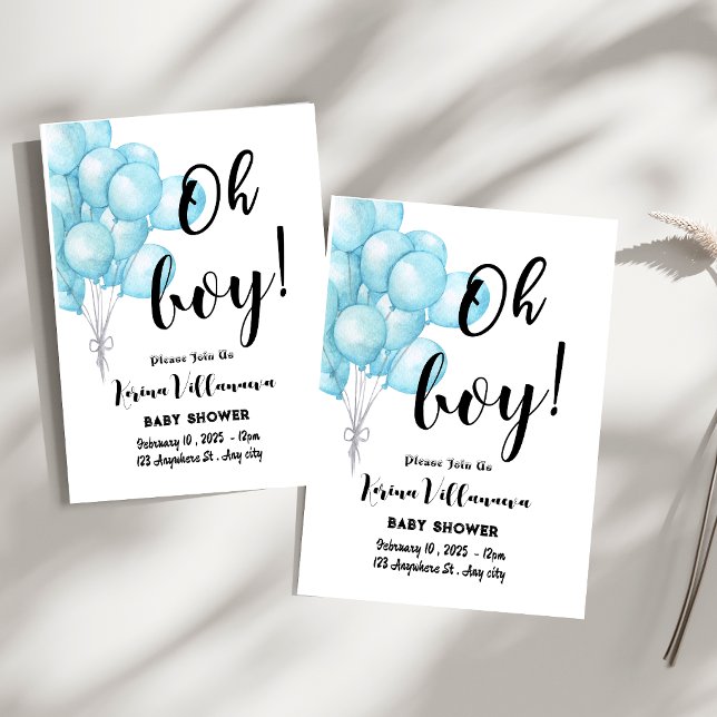 Oh mon Dieu ! Carte d'invitation Baby shower bleu  (Créateur téléchargé)