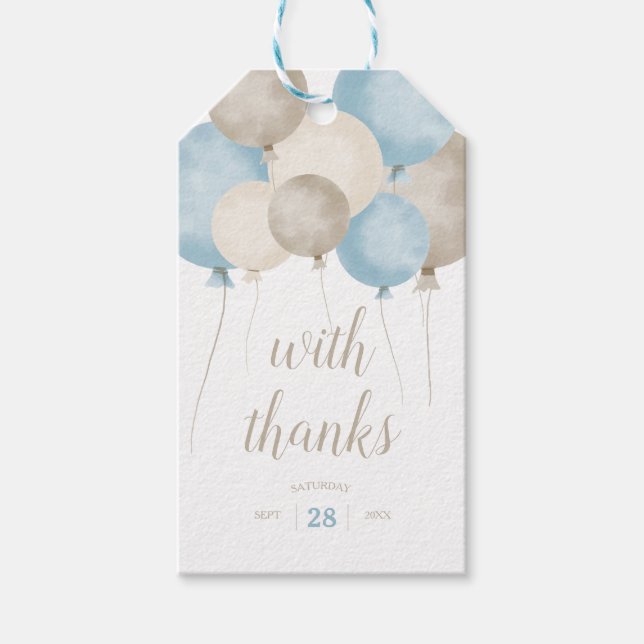 Oh mon Dieu ! Étiquettes cadeaux Baby shower aquar (Devant)
