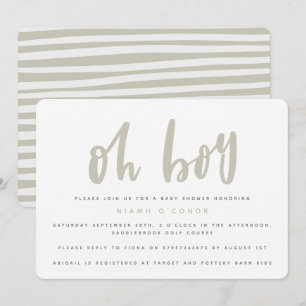 Oh mon garçon, invitation à la fête baby shower (s