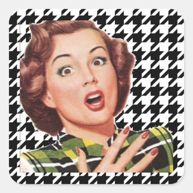 "OH, MON !" Stickers Houndstooth Cinquante-Femme a (Devant)