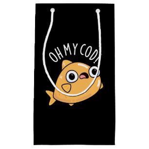 Oh My Cod Funny Fish Pun Dark BG Small Gift Bag