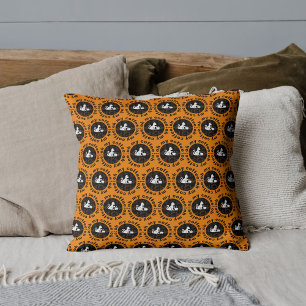 Oh My Coffee Funny Cat Gold Throw Pillow