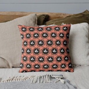 Oh My Coffee Funny Cat Salmon Throw Pillow
