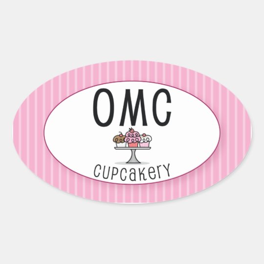 Oh, My Cupcake! Oval Sticker