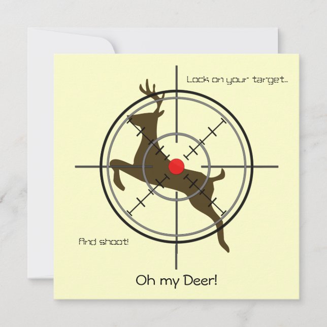 Oh my Deer!  Hunting Birthday Party Invitation (Front)