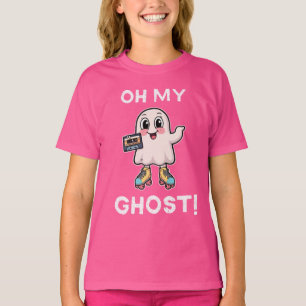 Oh My Ghost! Cute Punning Ghost on Skates T-Shirt