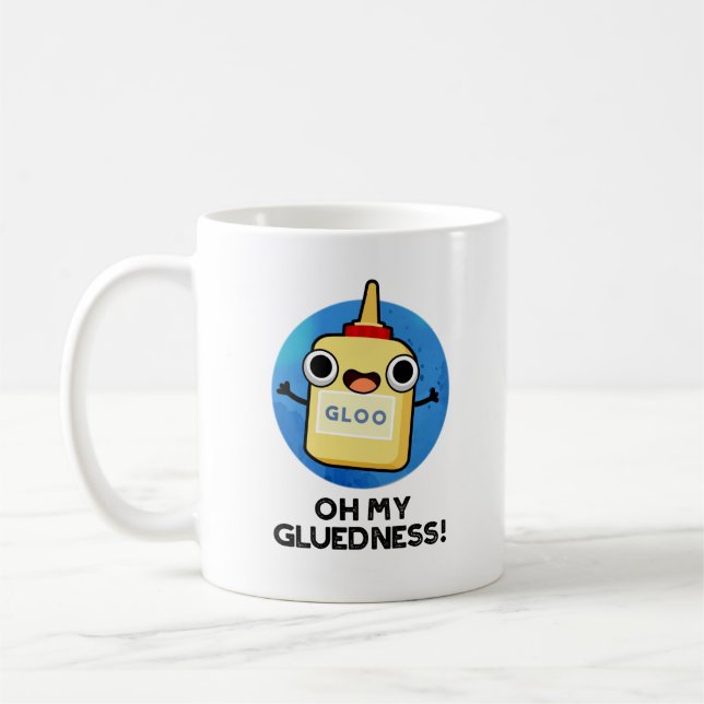 Oh My Gluedness Funny Super Glue Pun  Coffee Mug (Left)