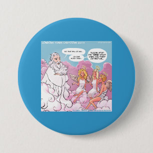 Oh My God (OMG) Angels Text Funny 3 Inch Round Button