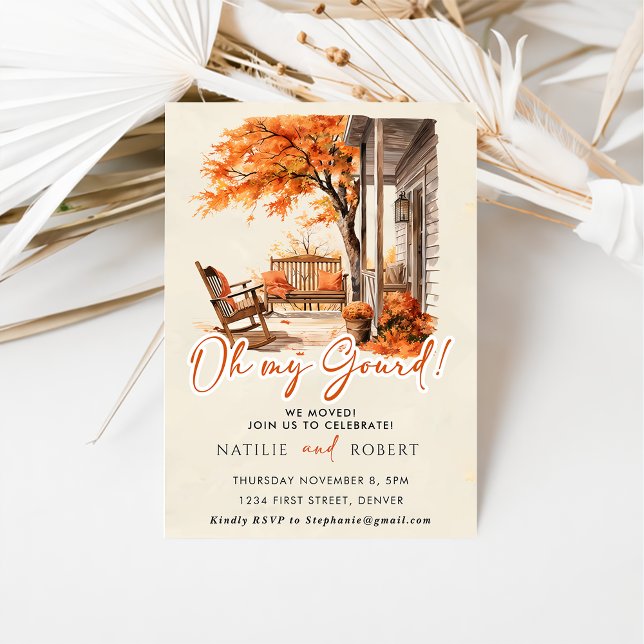 Oh My Gourd Autumn Pumpkin Housewarming Party Invitation (Creator Uploaded)
