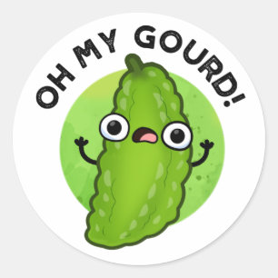Oh My Gourd Funny Veggie Pun Classic Round Sticker