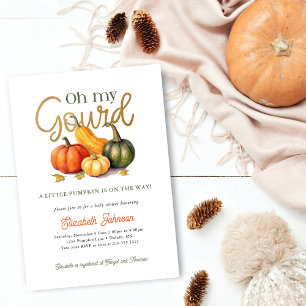 Oh My Gourd Little Pumpkin Baby Shower Invitation