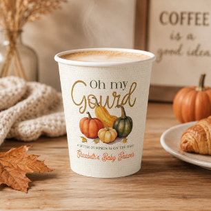 Oh My Gourd Little Pumpkin Baby Shower Paper Cups