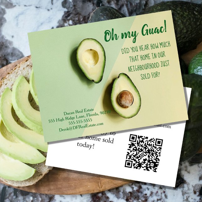 Oh My Guac Realtor Postcard avocado (Creator Uploaded)