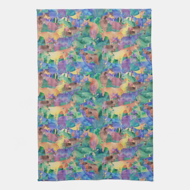 Oh, My Okapi! Kitchen Towel (Vertical)