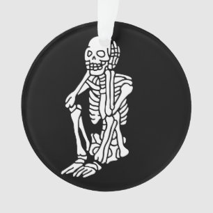 Oh My Skeleton Resting His Head on a  Ornament