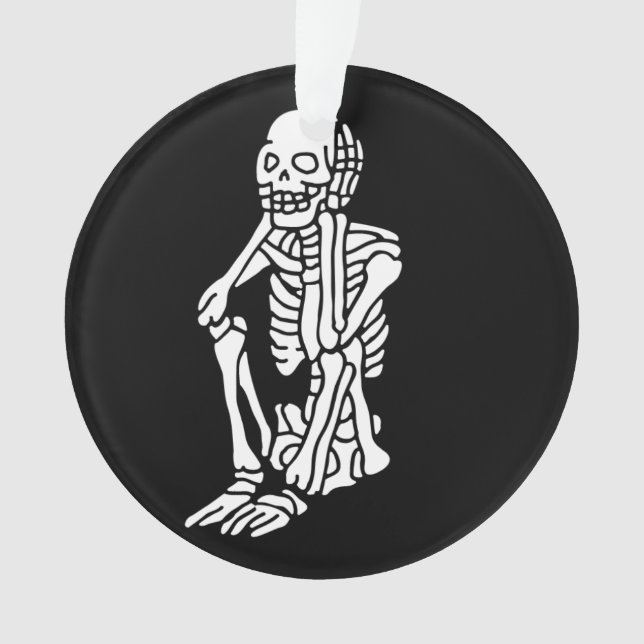 Oh My Skeleton Resting His Head on a  Ornament (Front)