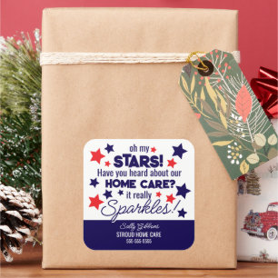 Oh My Stars - Sparkling Home Care caregiver Square Sticker
