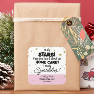 Oh My Stars - Sparkling Home Care caregiver Square Sticker