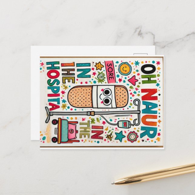 Oh Naur Hospital Postcard (Front/Back In Situ)