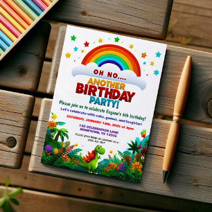 Oh No! Another Dinosaur Themed Birthday Party  Invitation