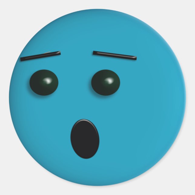 Oh No Frightened Face Classic Round Sticker (Front)