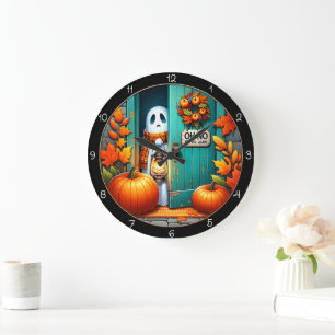 Oh No Not You Again Ghost Large Clock