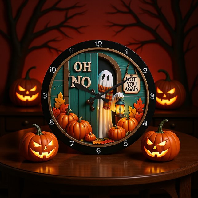 Oh No Not You Again Ghost Large Clock (Creator Uploaded)