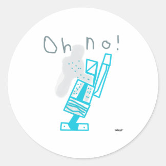 Oh no! vacuum disaster classic round sticker