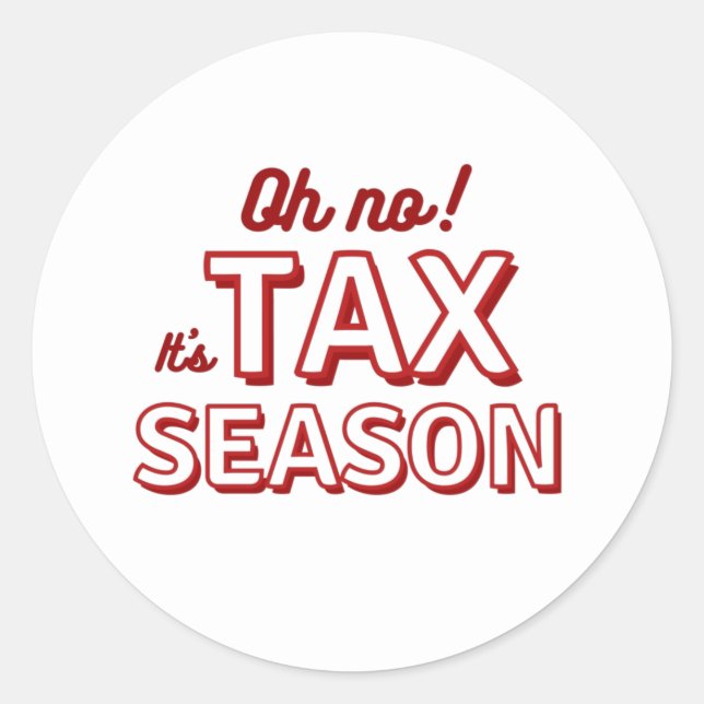 Oh non ! Sticker rond classique de la saison fisca (Devant)