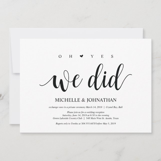 oh oui, nous avons fait des cartes d'invitation po (Devant)