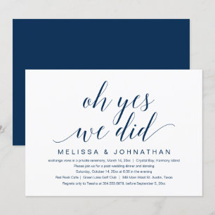 Oh oui, nous l'avons fait, Invitation à la fête d'
