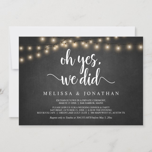 Oh oui, nous l'avons fait, Invitation de Mariage R (Devant)