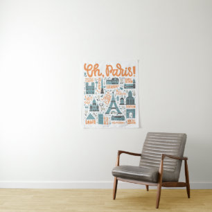 Oh, Paris! Town Typography Tapestry