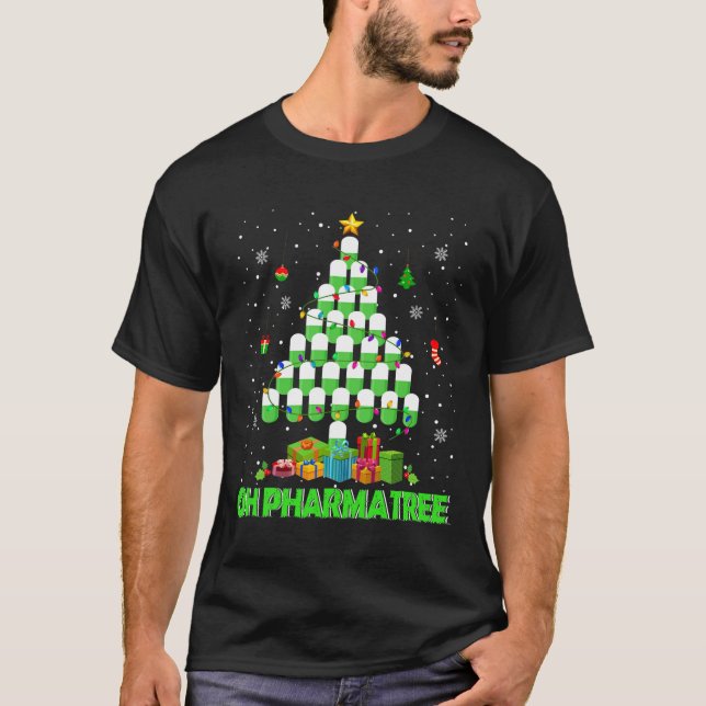 Oh Pharmatree Christmas Tree Pharmacy Medication P T-Shirt (Front)