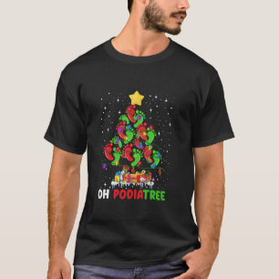 Oh Podiatree Foot Christmas Tree Xmas Lights Podia T-Shirt