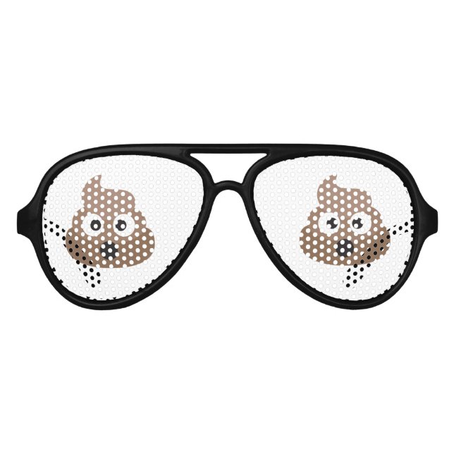Oh Poo Emoji Aviator Sunglasses (Front)