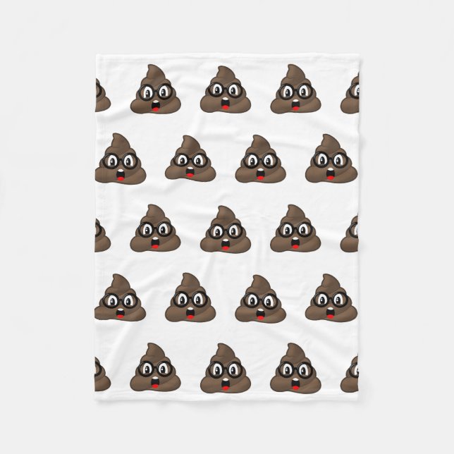 Oh Poop Emoji w/Glasses Fleece Blanket (Front)