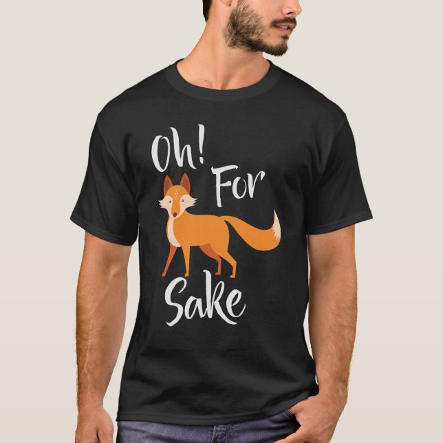 oh pour le T-shirt de noir de saké de renard (Devant)