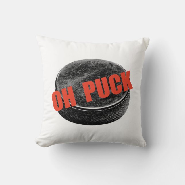 Oh Puck Throw Pillow (Front)