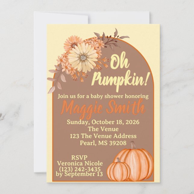 Oh Pumpkin! Invitation (Front)