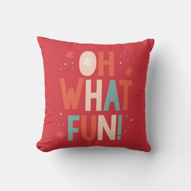 Oh quel amusement ! Coussin de fête de typographie (Recto)