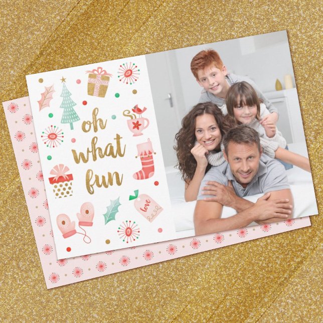 Oh Quel Amusement Famille Carte Photo De Noël (Créateur téléchargé)