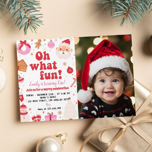 Oh Quel Amusement Noël Père Noël Invitation annive