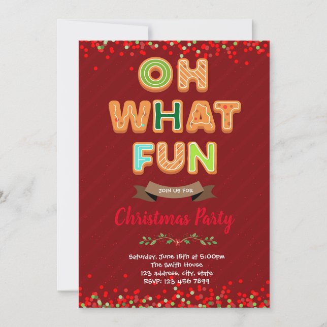 Oh quelle amusante invitation de fête de Noël (Devant)